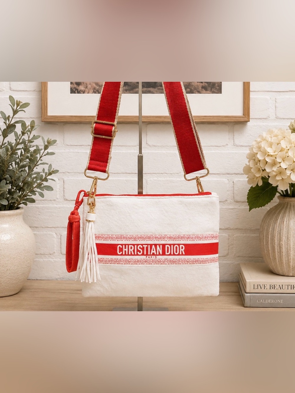 Dior White & Red Cosmetic/Beauty Bag GWP item
